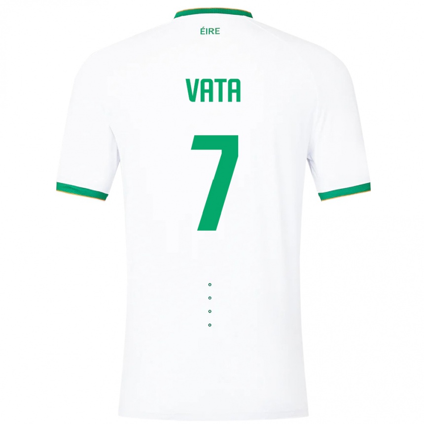 Niño Fútbol Camiseta Irlanda Rocco Vata #7 Blanco 2ª Equipación 24-26