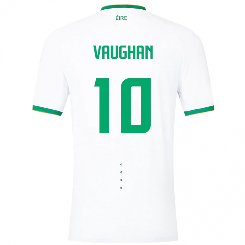 Niño Fútbol Camiseta Irlanda Harry Vaughan #10 Blanco 2ª Equipación 24-26
