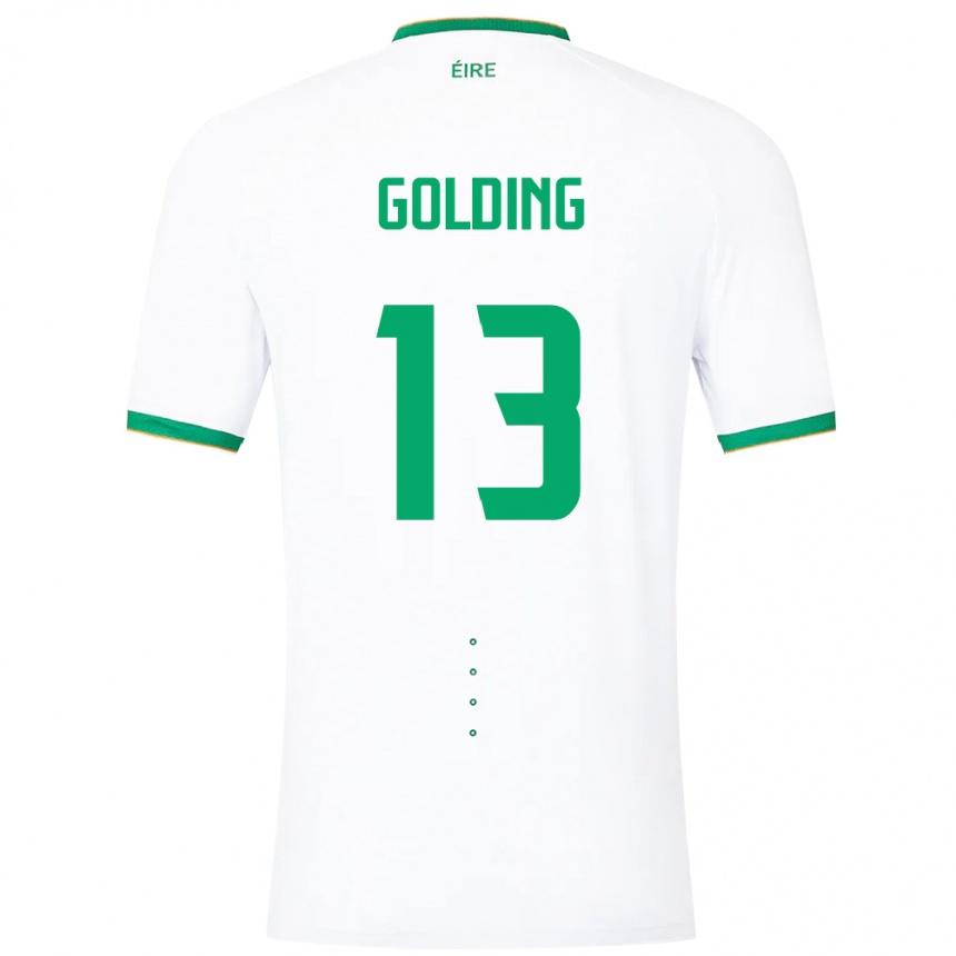 Niño Fútbol Camiseta Irlanda James Golding #13 Blanco 2ª Equipación 24-26