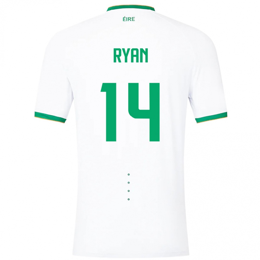 Niño Fútbol Camiseta Irlanda John Ryan #14 Blanco 2ª Equipación 24-26