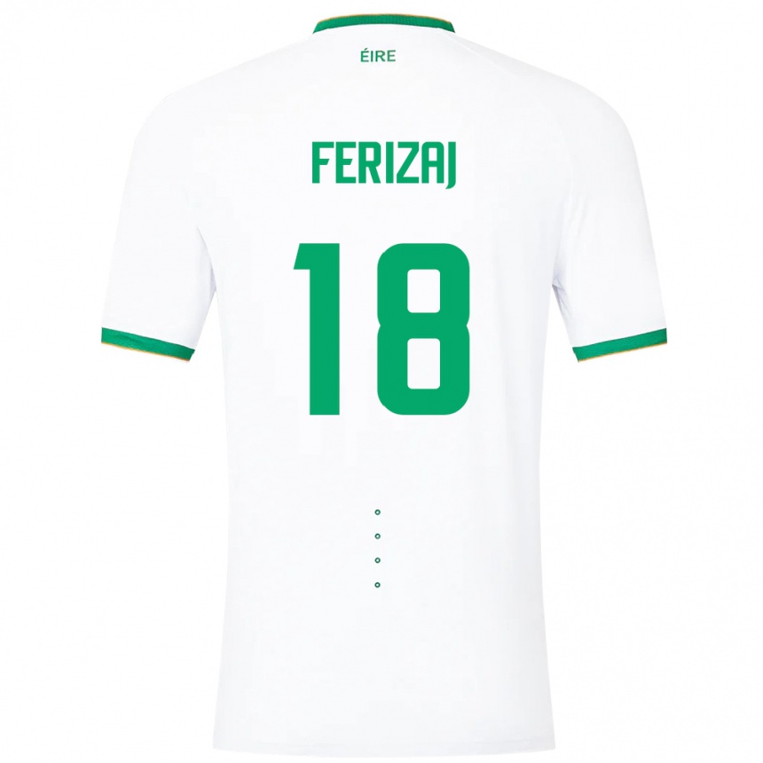 Niño Fútbol Camiseta Irlanda Justin Ferizaj #18 Blanco 2ª Equipación 24-26