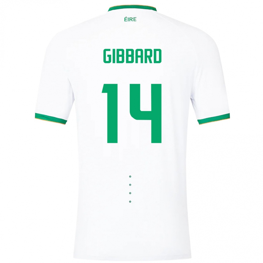 Niño Fútbol Camiseta Irlanda Joseph Gibbard #14 Blanco 2ª Equipación 24-26