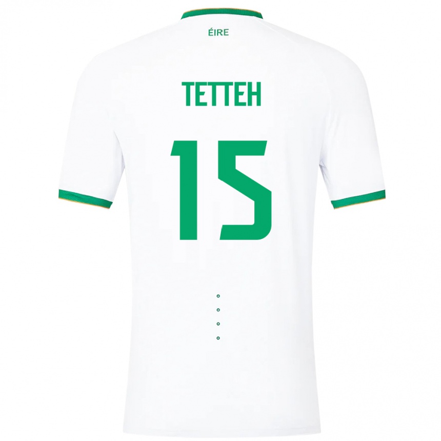 Niño Fútbol Camiseta Irlanda Gideon Tetteh #15 Blanco 2ª Equipación 24-26