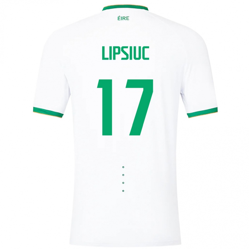 Niño Fútbol Camiseta Irlanda Darius Lipsiuc #17 Blanco 2ª Equipación 24-26