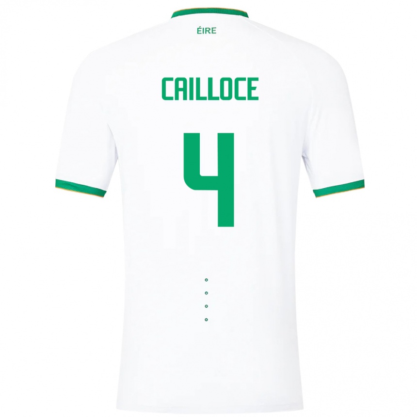 Niño Fútbol Camiseta Irlanda Luca Cailloce #4 Blanco 2ª Equipación 24-26