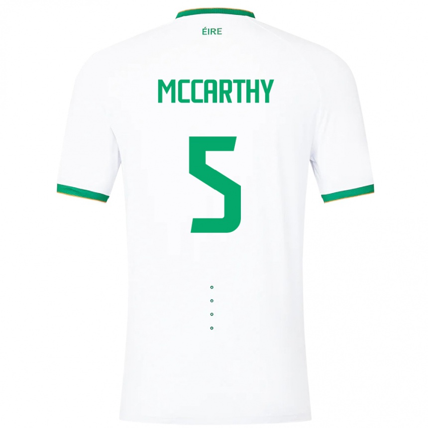 Niño Fútbol Camiseta Irlanda Taylor Mccarthy #5 Blanco 2ª Equipación 24-26