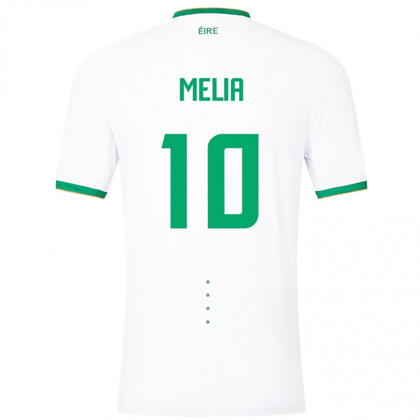 Niño Fútbol Camiseta Irlanda Mason Melia #10 Blanco 2ª Equipación 24-26