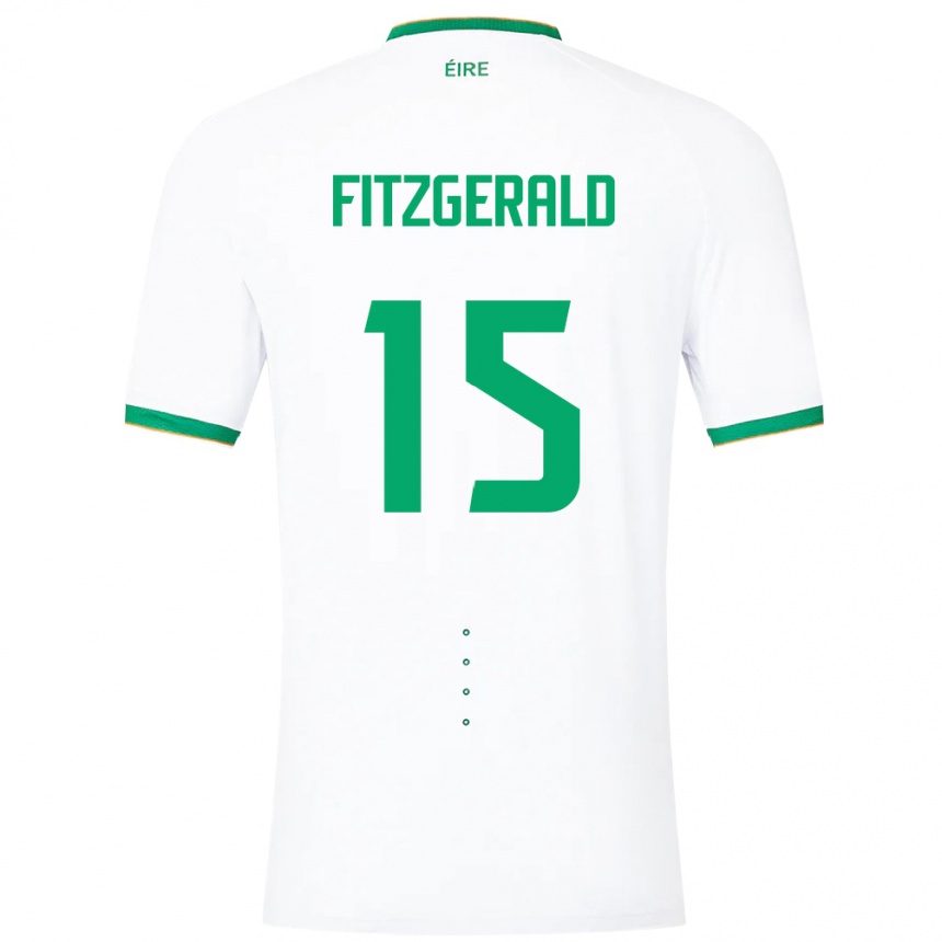 Niño Fútbol Camiseta Irlanda Kyle Fitzgerald #15 Blanco 2ª Equipación 24-26