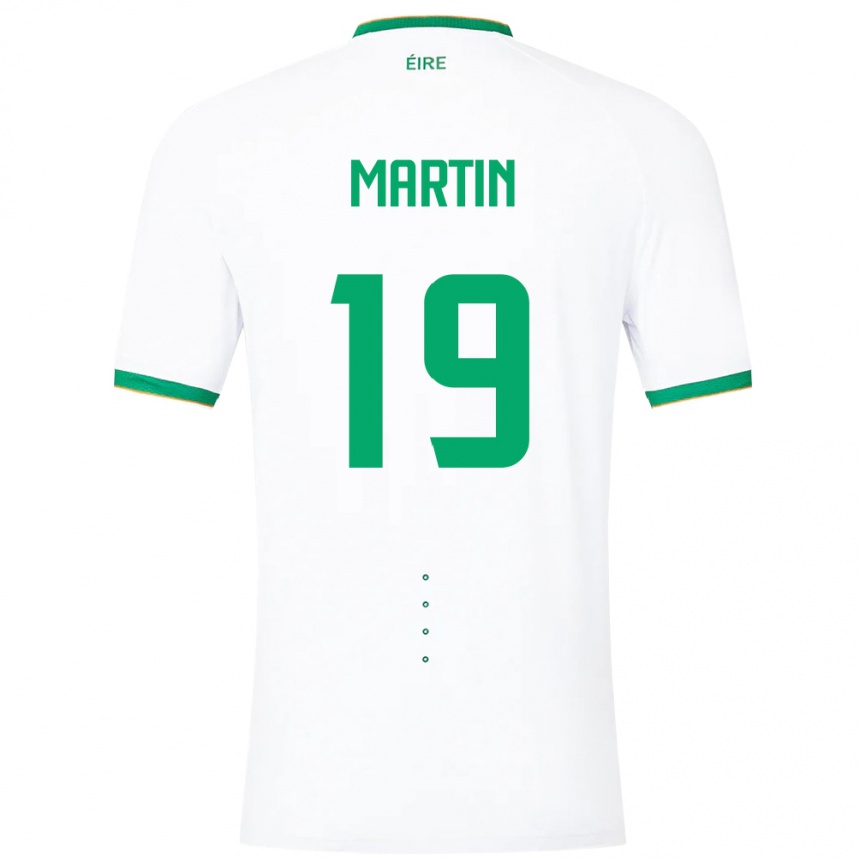Niño Fútbol Camiseta Irlanda William Martin #19 Blanco 2ª Equipación 24-26