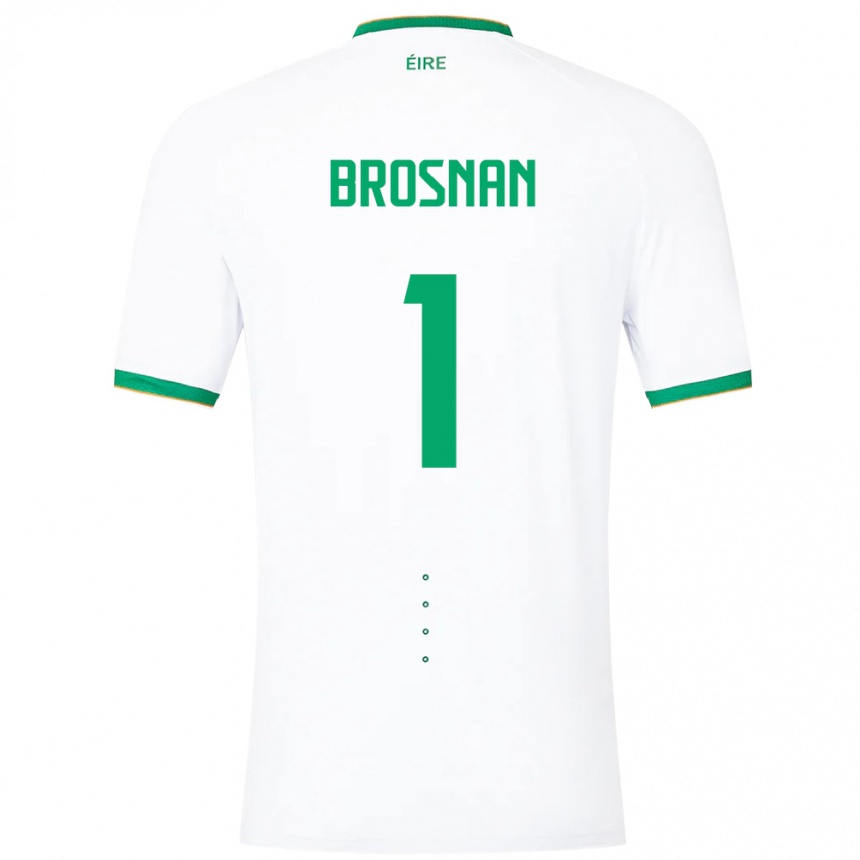 Niño Fútbol Camiseta Irlanda Courtney Brosnan #1 Blanco 2ª Equipación 24-26