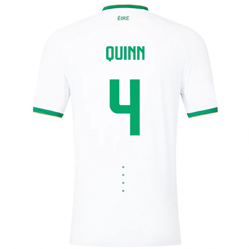 Niño Fútbol Camiseta Irlanda Louise Quinn #4 Blanco 2ª Equipación 24-26