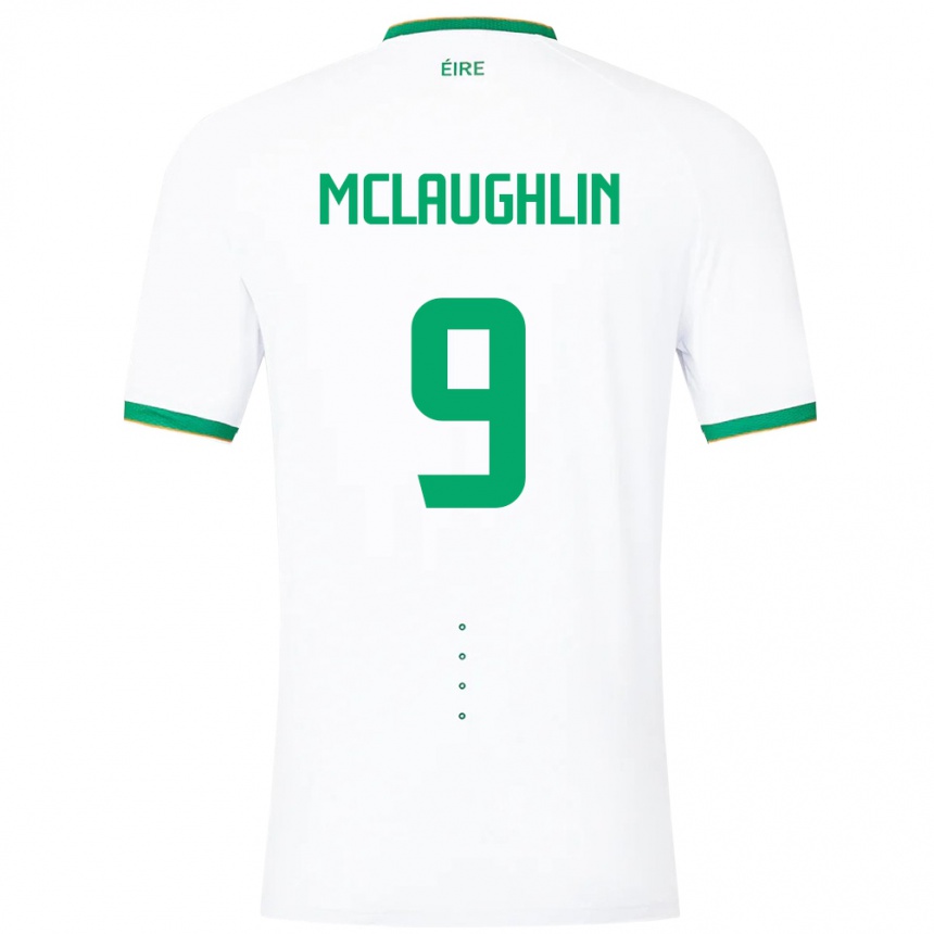 Niño Fútbol Camiseta Irlanda Erin Mclaughlin #9 Blanco 2ª Equipación 24-26