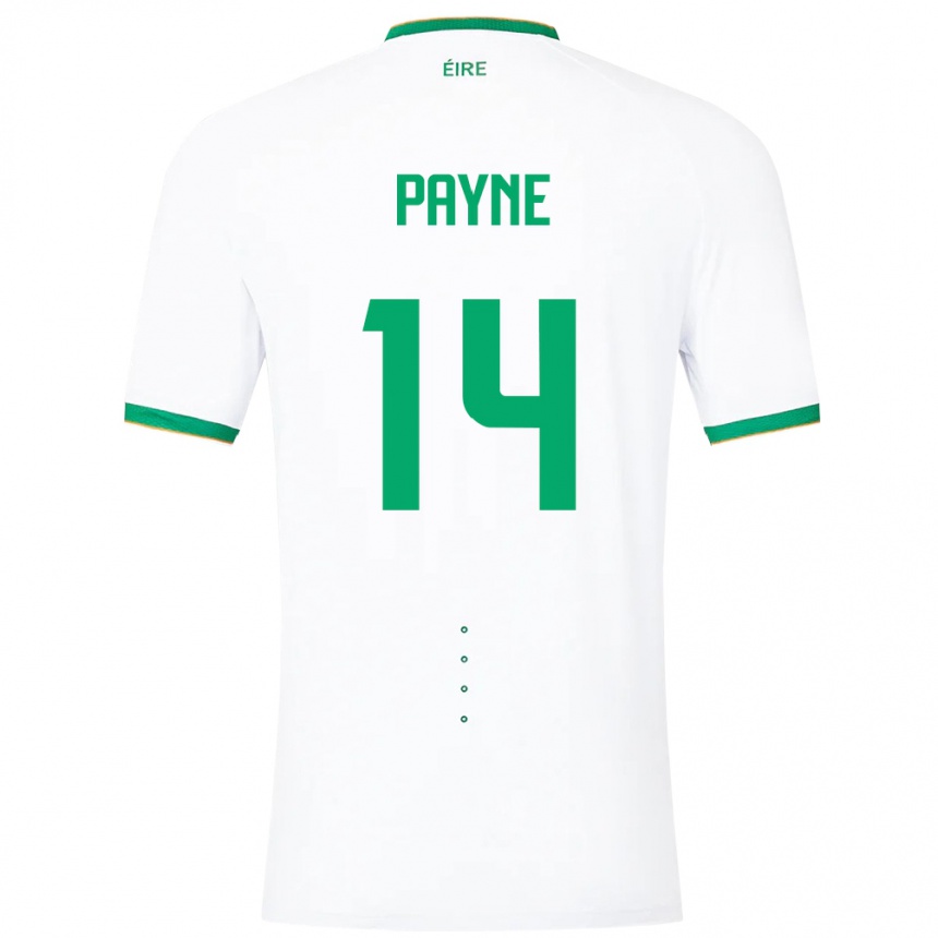 Niño Fútbol Camiseta Irlanda Heather Payne #14 Blanco 2ª Equipación 24-26