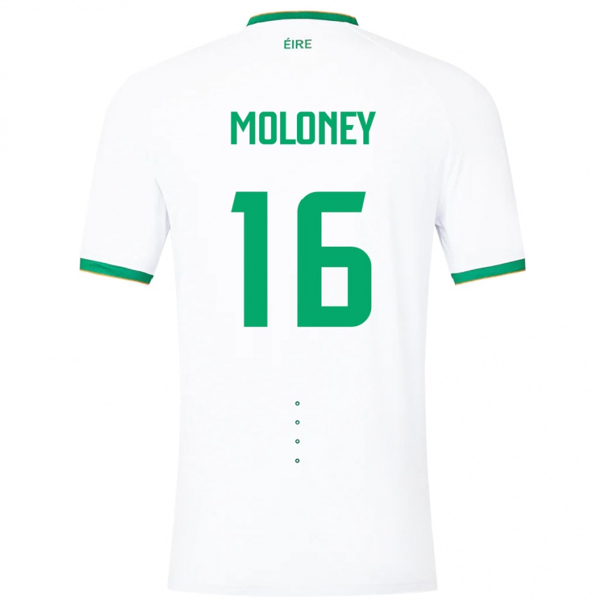 Niño Fútbol Camiseta Irlanda Grace Moloney #16 Blanco 2ª Equipación 24-26