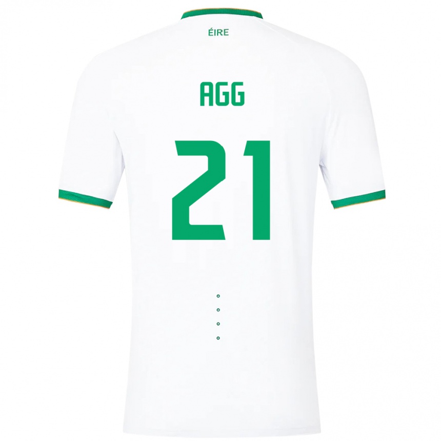 Niño Fútbol Camiseta Irlanda Lily Agg #21 Blanco 2ª Equipación 24-26