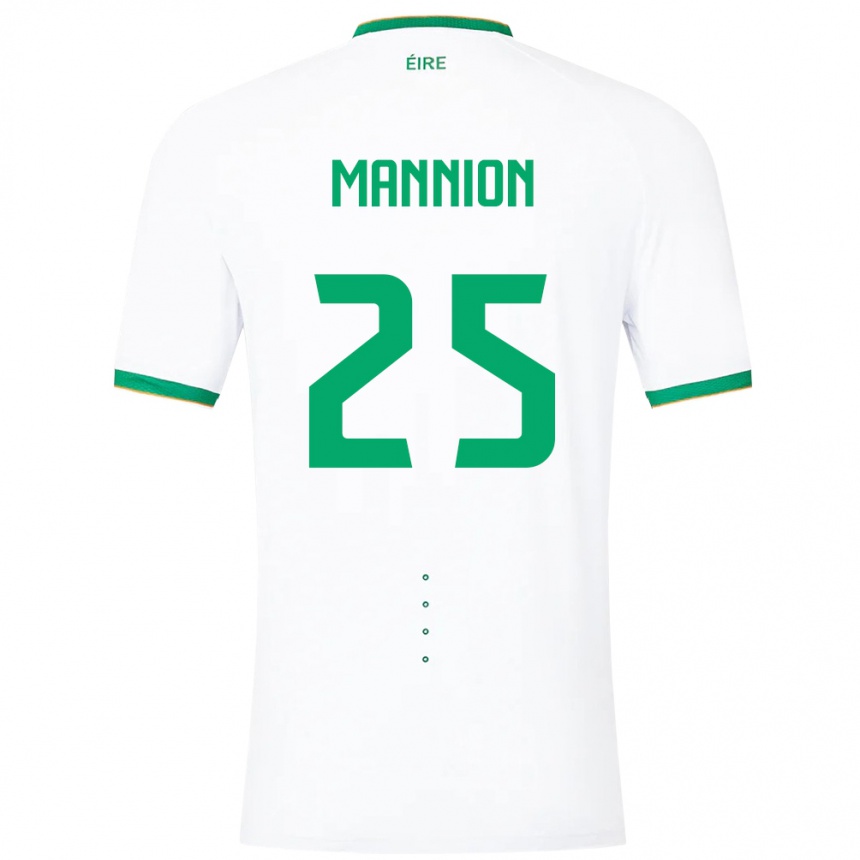 Niño Fútbol Camiseta Irlanda Aoife Mannion #25 Blanco 2ª Equipación 24-26