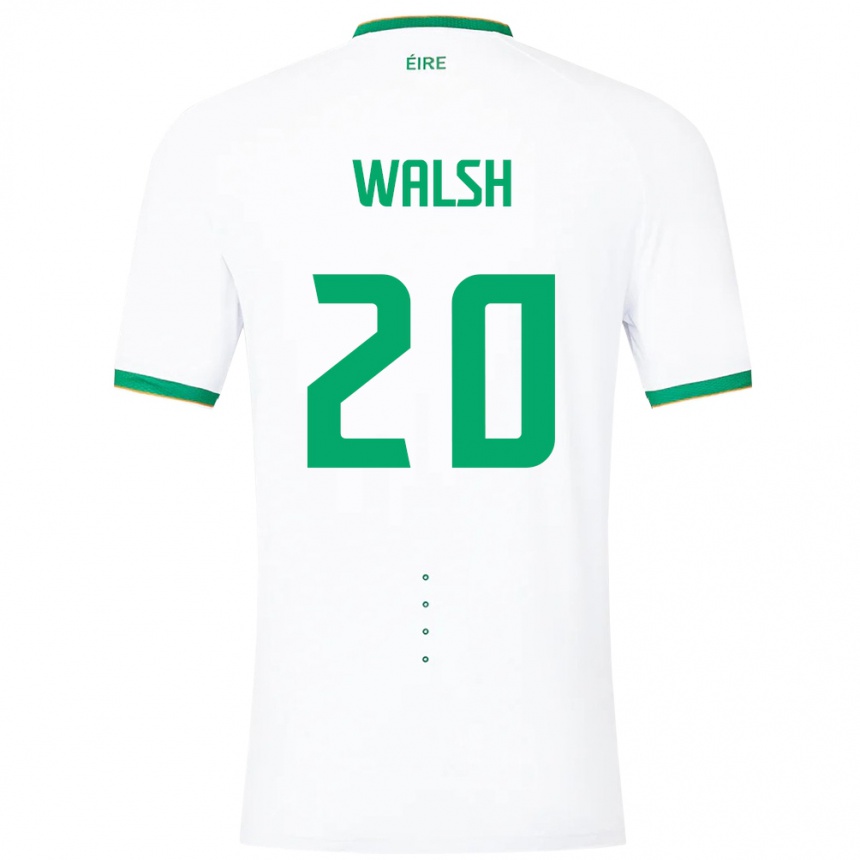 Niño Fútbol Camiseta Irlanda Claire Walsh #20 Blanco 2ª Equipación 24-26