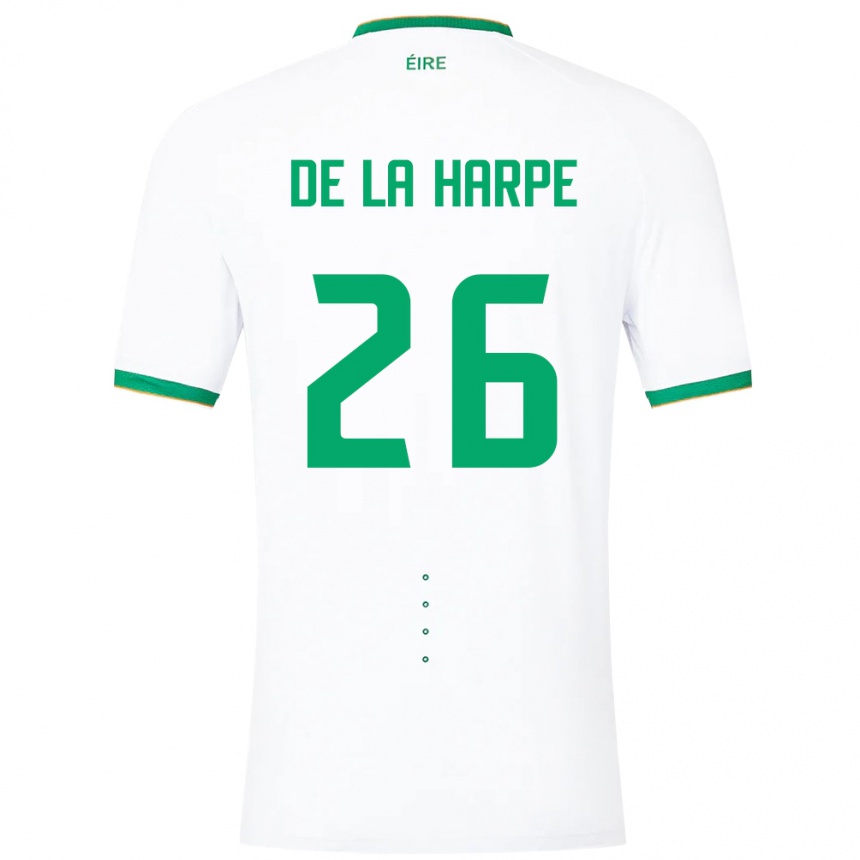 Niño Fútbol Camiseta Irlanda Deborah-Anne De La Harpe #26 Blanco 2ª Equipación 24-26