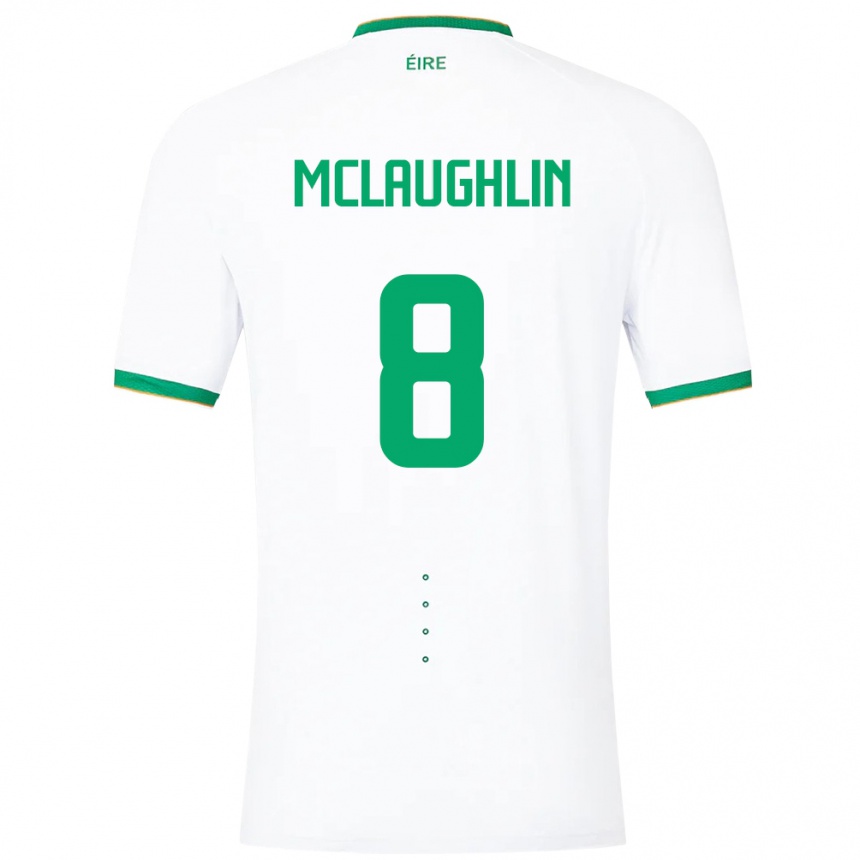 Niño Fútbol Camiseta Irlanda Roma Mclaughlin #8 Blanco 2ª Equipación 24-26