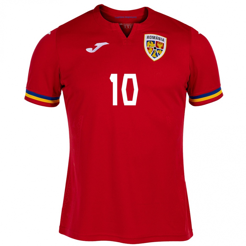 Niño Fútbol Camiseta Rumania Nicolae Stanciu #10 Rojo 2ª Equipación 24-26