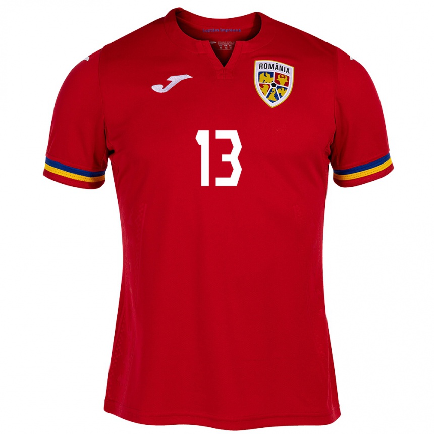 Niño Fútbol Camiseta Rumania Valentin Mihăilă #13 Rojo 2ª Equipación 24-26