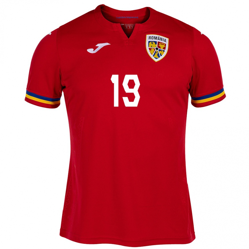 Niño Fútbol Camiseta Rumania Denis Drăguş #19 Rojo 2ª Equipación 24-26