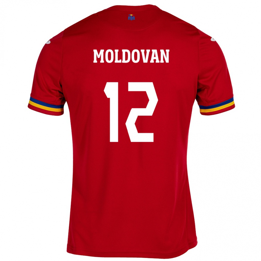 Niño Fútbol Camiseta Rumania Horaţiu Moldovan #12 Rojo 2ª Equipación 24-26