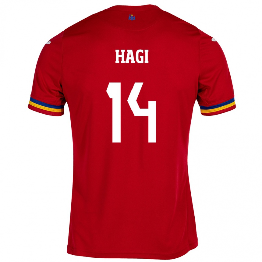 Niño Fútbol Camiseta Rumania Ianis Hagi #14 Rojo 2ª Equipación 24-26