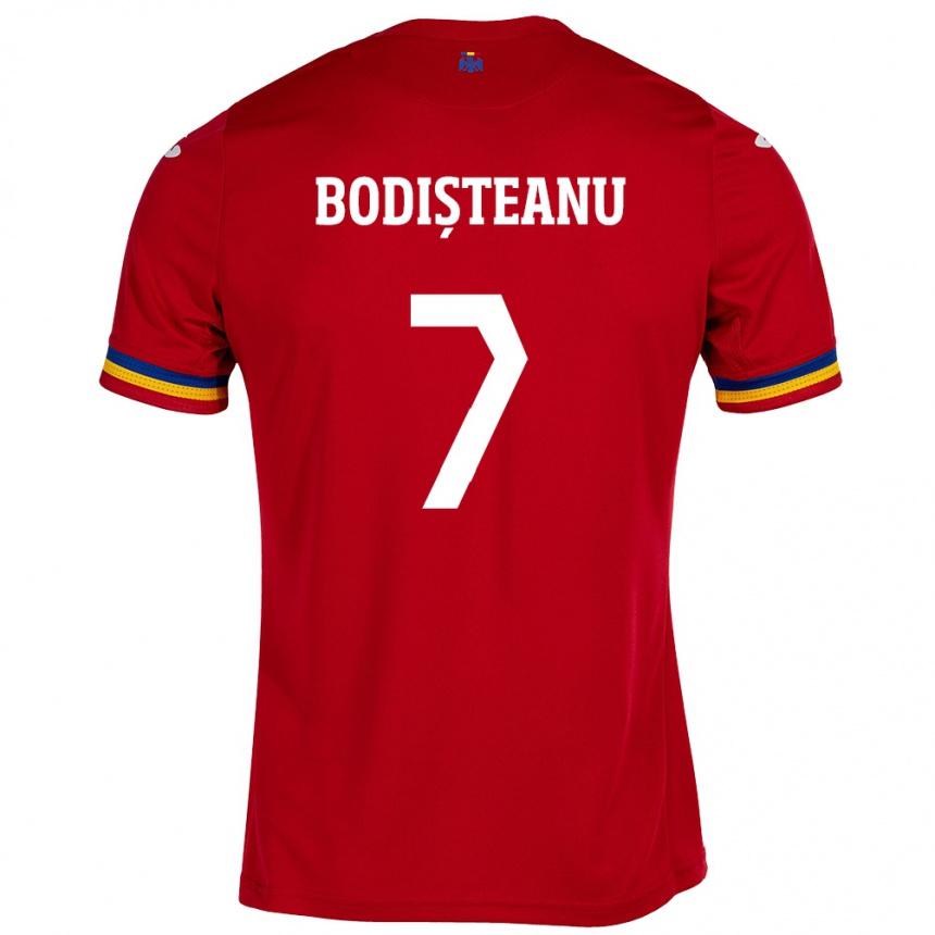 Niño Fútbol Camiseta Rumania Ștefan Bodișteanu #7 Rojo 2ª Equipación 24-26