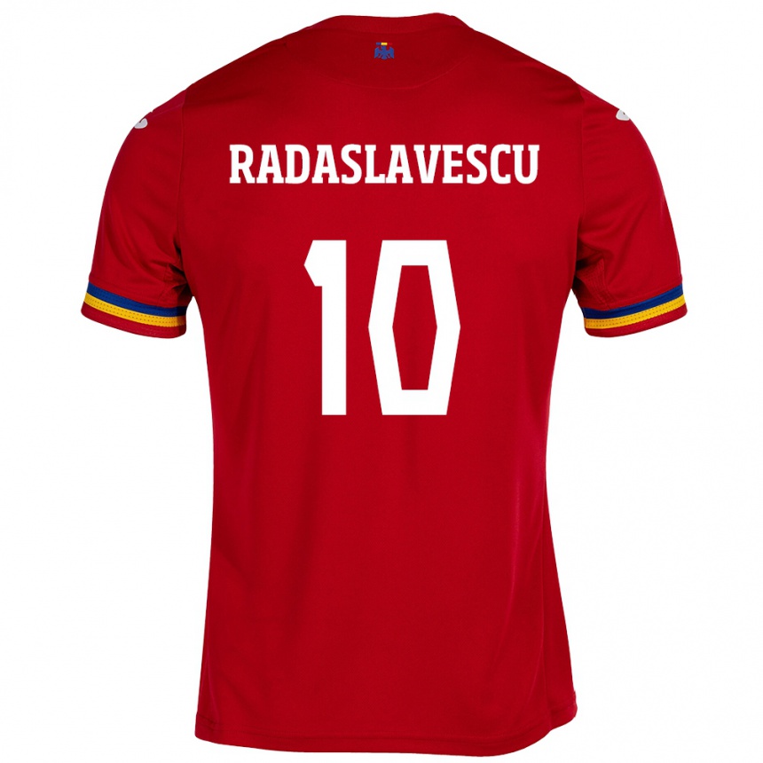 Niño Fútbol Camiseta Rumania Eduard Radaslavescu #10 Rojo 2ª Equipación 24-26