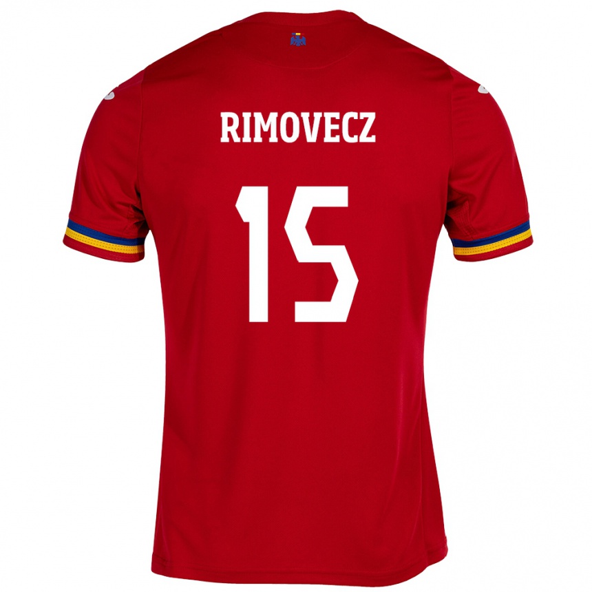 Niño Fútbol Camiseta Rumania Sergiu Rimovecz #15 Rojo 2ª Equipación 24-26