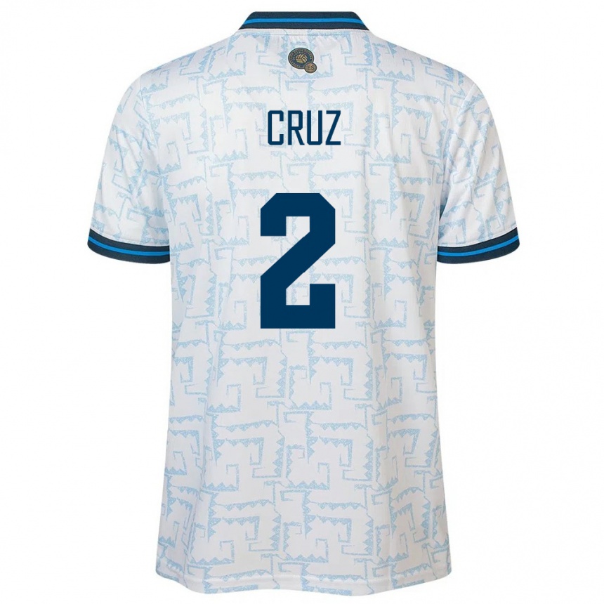 Niño Fútbol Camiseta El Salvador Melvin Cruz #2 Blanco 2ª Equipación 24-26