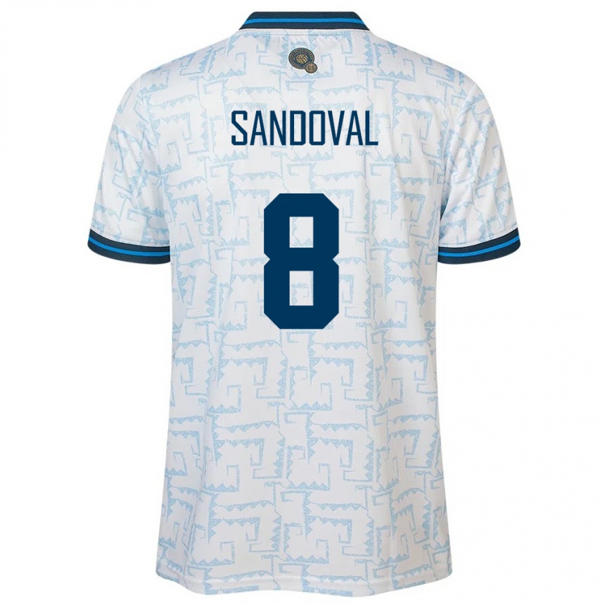 Niño Fútbol Camiseta El Salvador Emerson Sandoval #8 Blanco 2ª Equipación 24-26