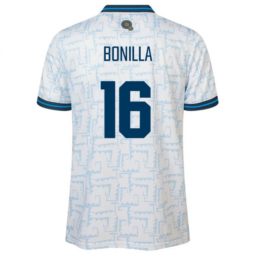 Niño Fútbol Camiseta El Salvador Elmer Bonilla #16 Blanco 2ª Equipación 24-26