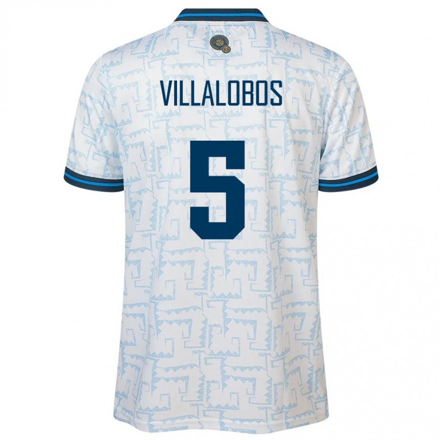 Niño Fútbol Camiseta El Salvador Kristian Villalobos #5 Blanco 2ª Equipación 24-26