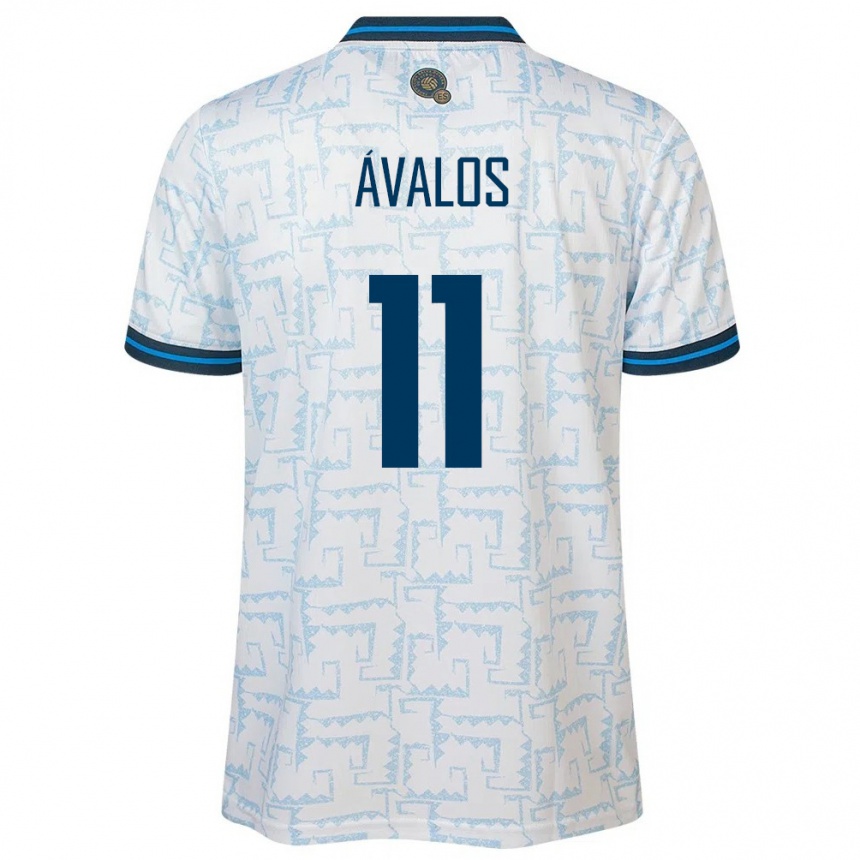 Niño Fútbol Camiseta El Salvador Raúl Ávalos #11 Blanco 2ª Equipación 24-26