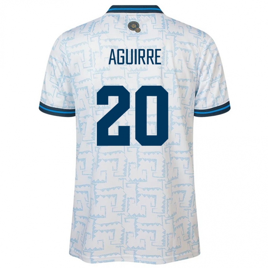 Niño Fútbol Camiseta El Salvador Jonathan Aguirre #20 Blanco 2ª Equipación 24-26