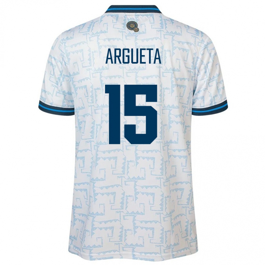 Niño Fútbol Camiseta El Salvador Germán Argueta #15 Blanco 2ª Equipación 24-26