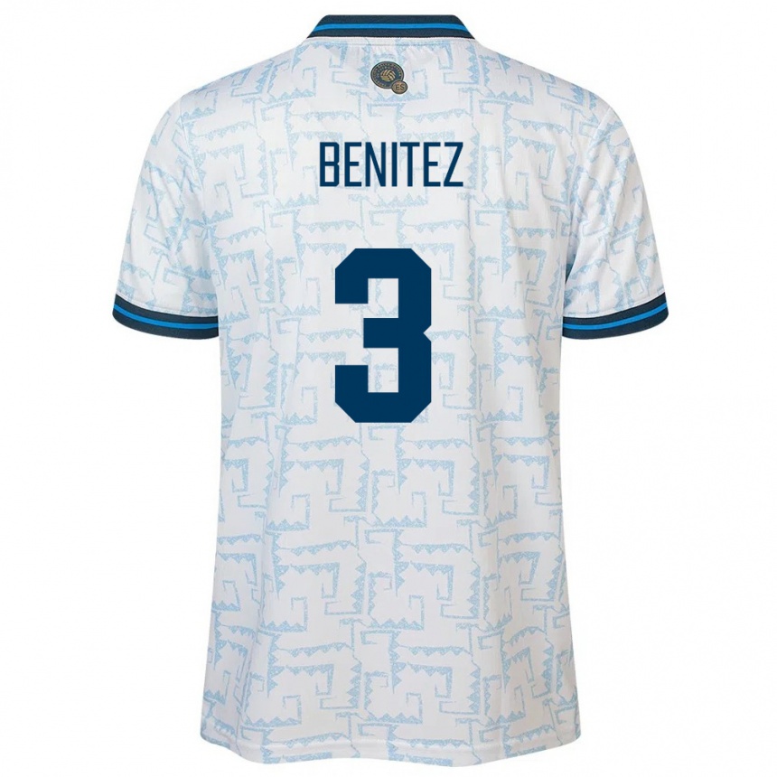 Niño Fútbol Camiseta El Salvador Carolina Benitez #3 Blanco 2ª Equipación 24-26