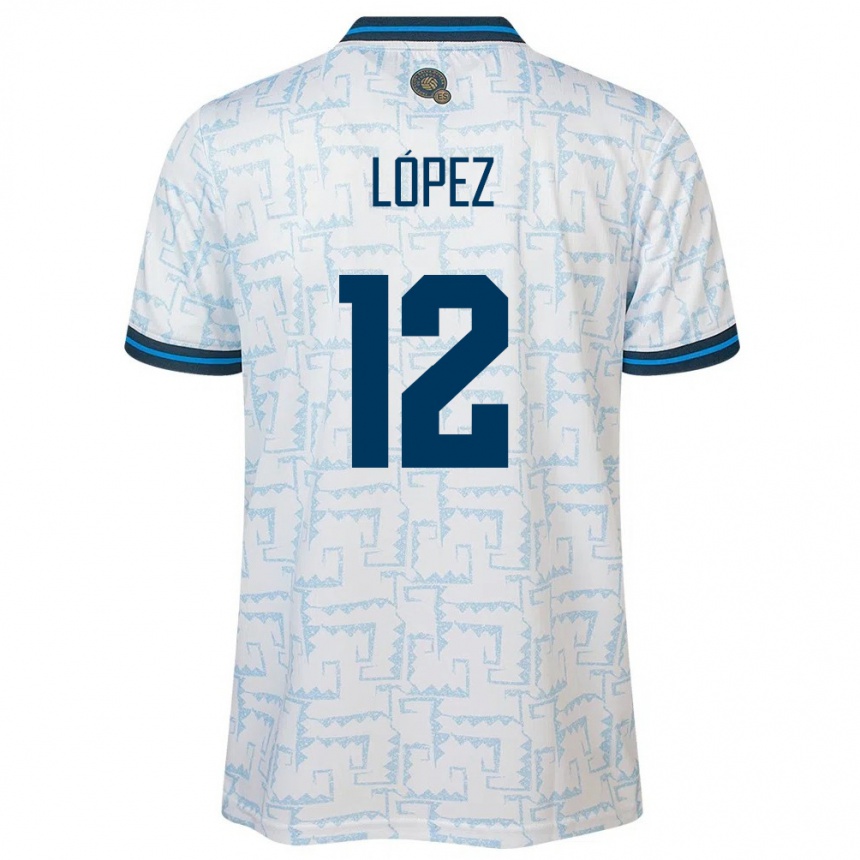 Niño Fútbol Camiseta El Salvador Abigaíl López #12 Blanco 2ª Equipación 24-26