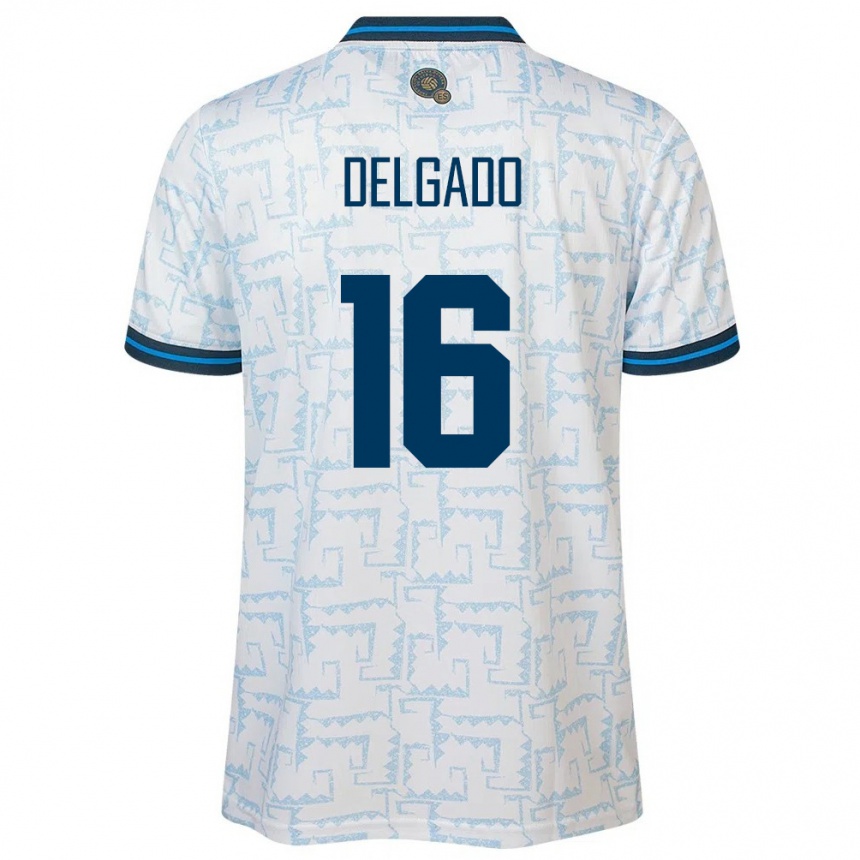 Niño Fútbol Camiseta El Salvador Vasthy Delgado #16 Blanco 2ª Equipación 24-26