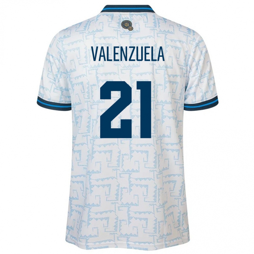 Niño Fútbol Camiseta El Salvador Ana Valenzuela #21 Blanco 2ª Equipación 24-26