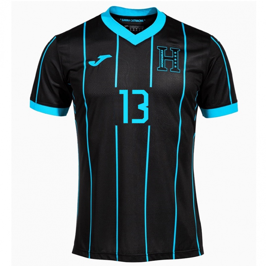 Niño Fútbol Camiseta Honduras Maikol Morales #13 Negro 2ª Equipación 24-26