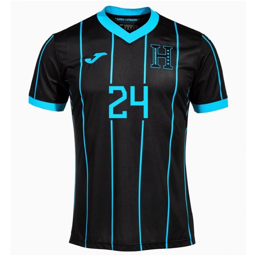 Niño Fútbol Camiseta Honduras Daniel Carter #24 Negro 2ª Equipación 24-26