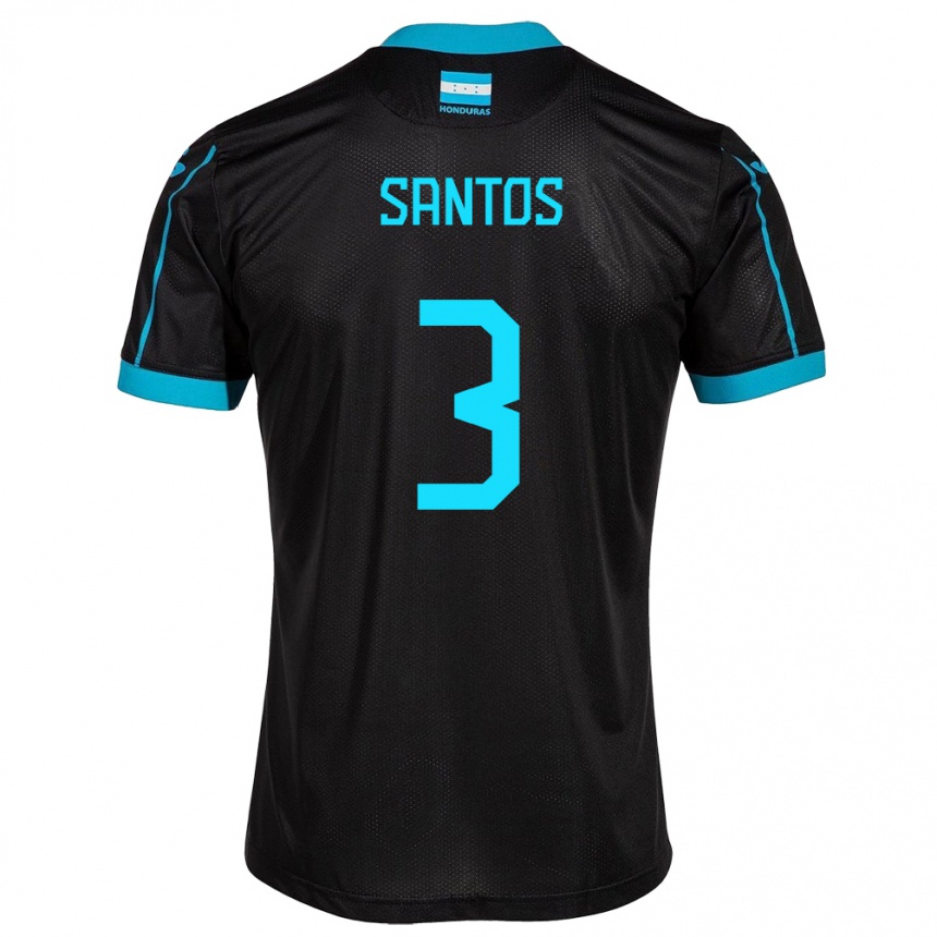 Niño Fútbol Camiseta Honduras Marcelo Santos #3 Negro 2ª Equipación 24-26