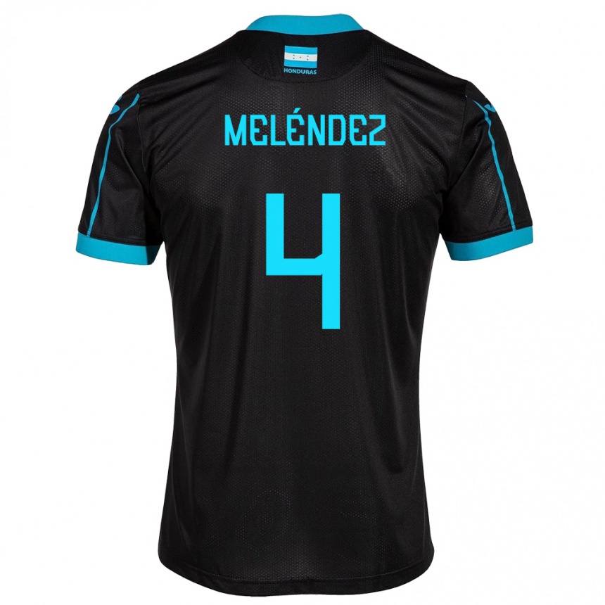 Niño Fútbol Camiseta Honduras Carlos Meléndez #4 Negro 2ª Equipación 24-26