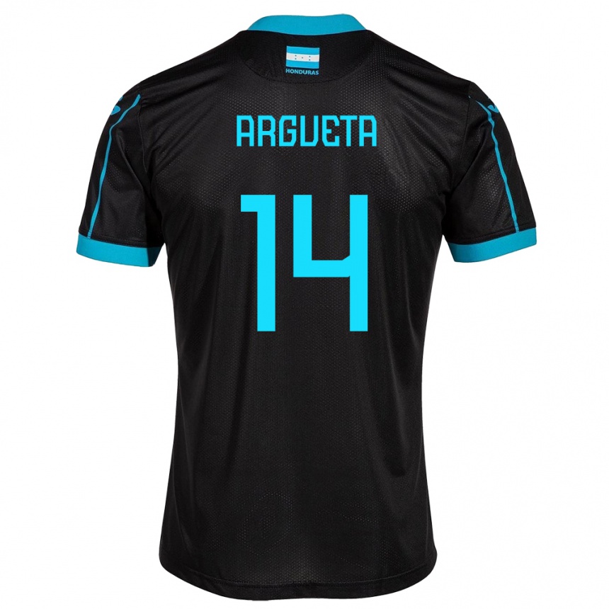 Niño Fútbol Camiseta Honduras Carlos Argueta #14 Negro 2ª Equipación 24-26