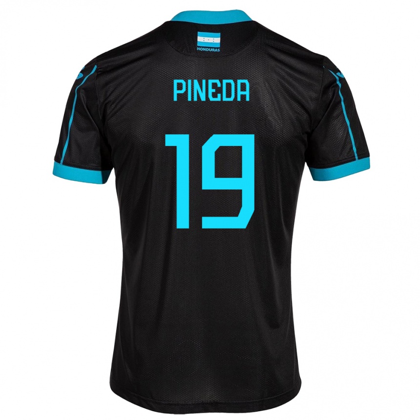 Niño Fútbol Camiseta Honduras Carlos Pineda #19 Negro 2ª Equipación 24-26