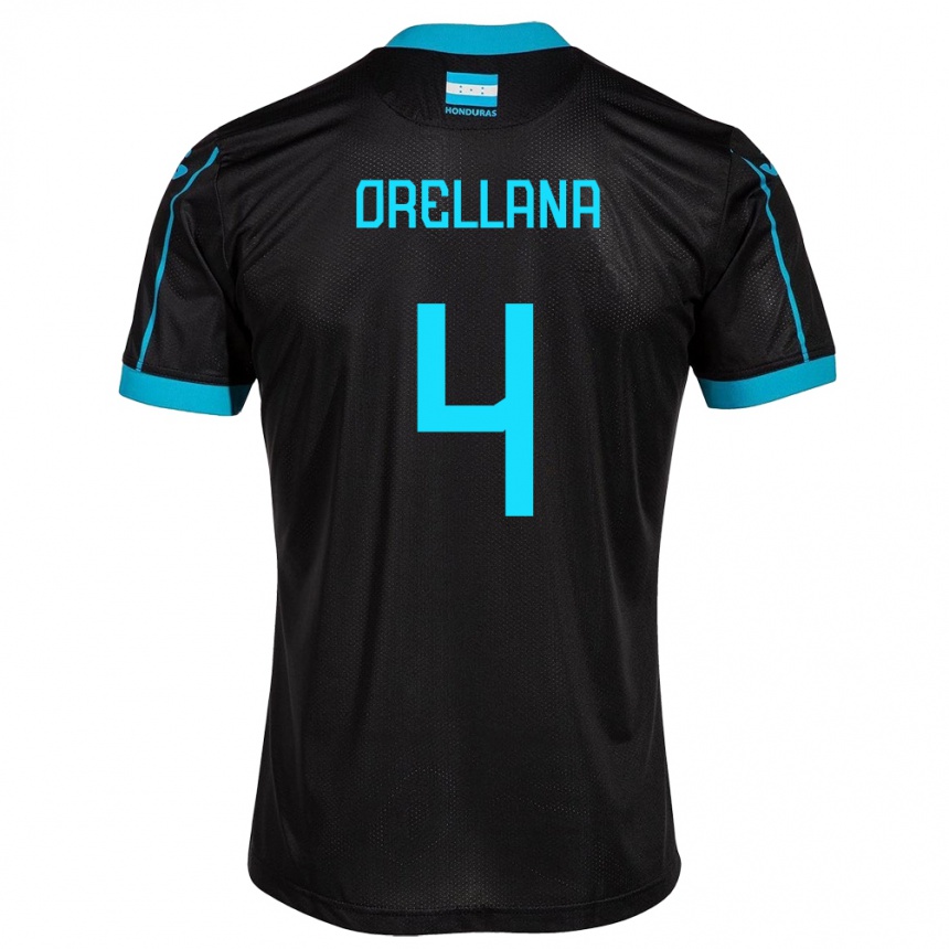 Niño Fútbol Camiseta Honduras André Orellana #4 Negro 2ª Equipación 24-26