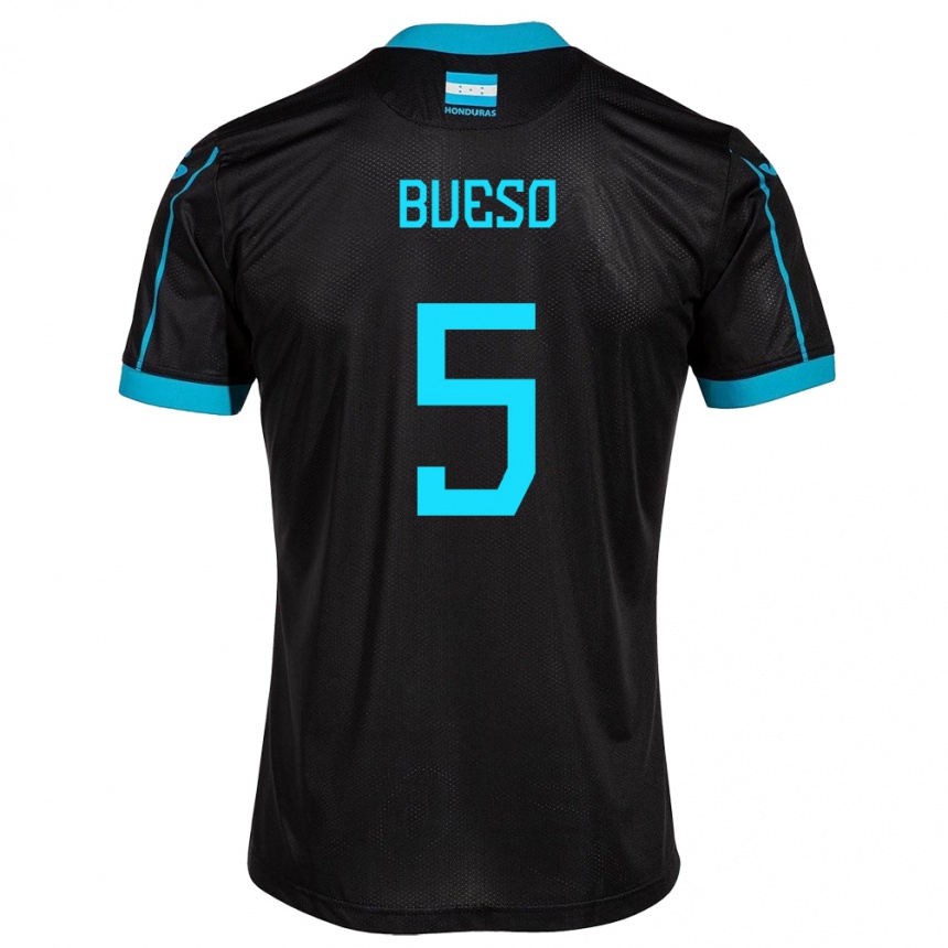 Niño Fútbol Camiseta Honduras Jonathan Bueso #5 Negro 2ª Equipación 24-26